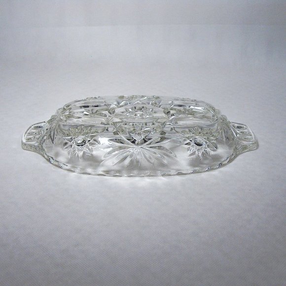 Vintage EAPG Star Pattern Divided Relish Dish 10 Inch EUC Anchor Hocking - Picture 3 of 5